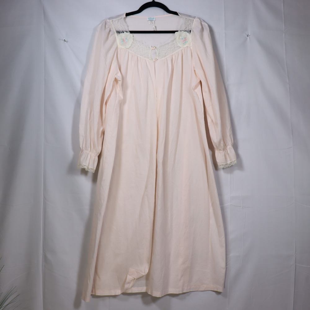 Soft Moments Nightgown Large Pink Womens Coquette Vintage Sleepwear